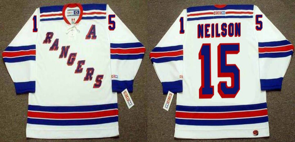 2019 Men New York Rangers 15 Neilson white CCM NHL jerseys